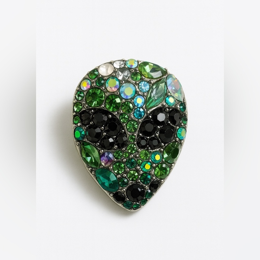 ⚜️❤️‍🔥  Aliené Rhinestone Brooch 👽💎💚